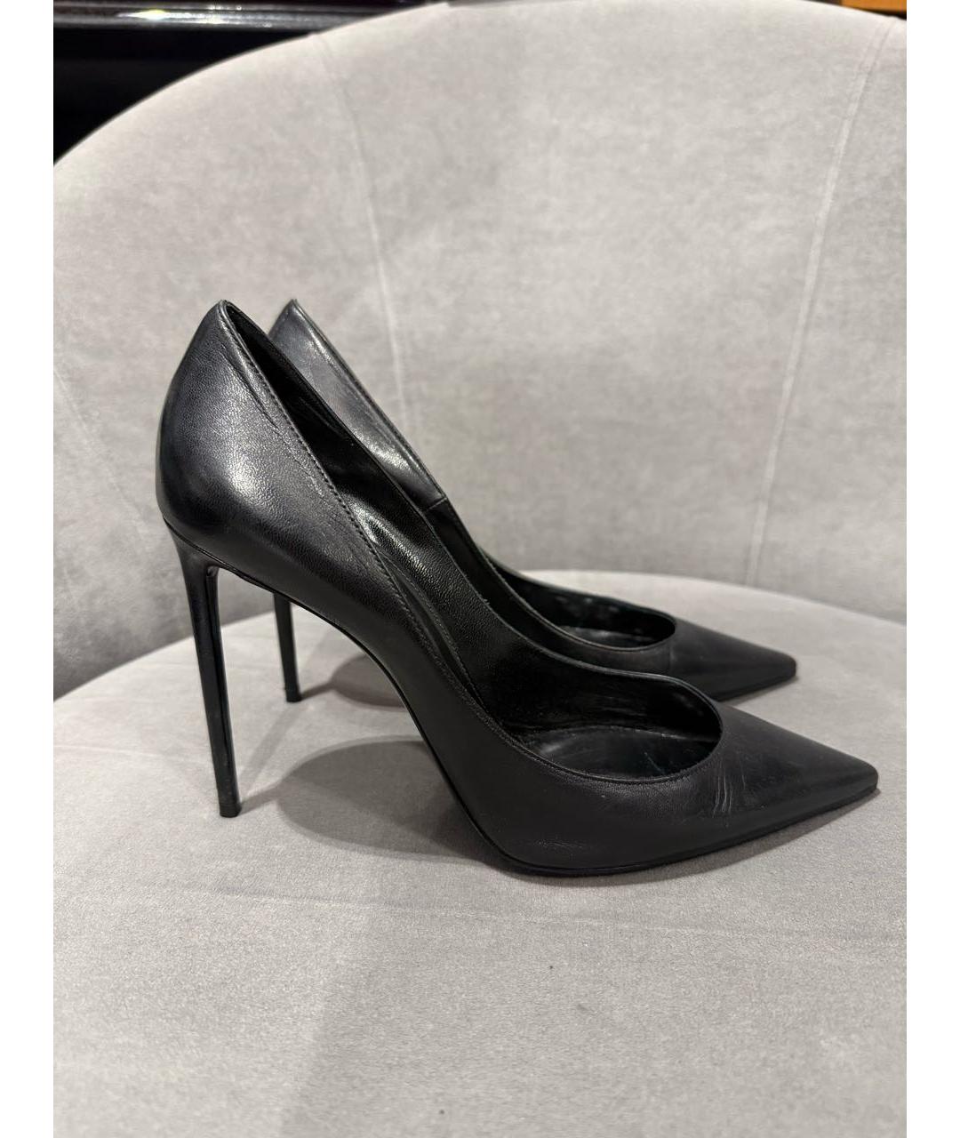 SAINT LAURENT Черные кожаные туфли, фото 6