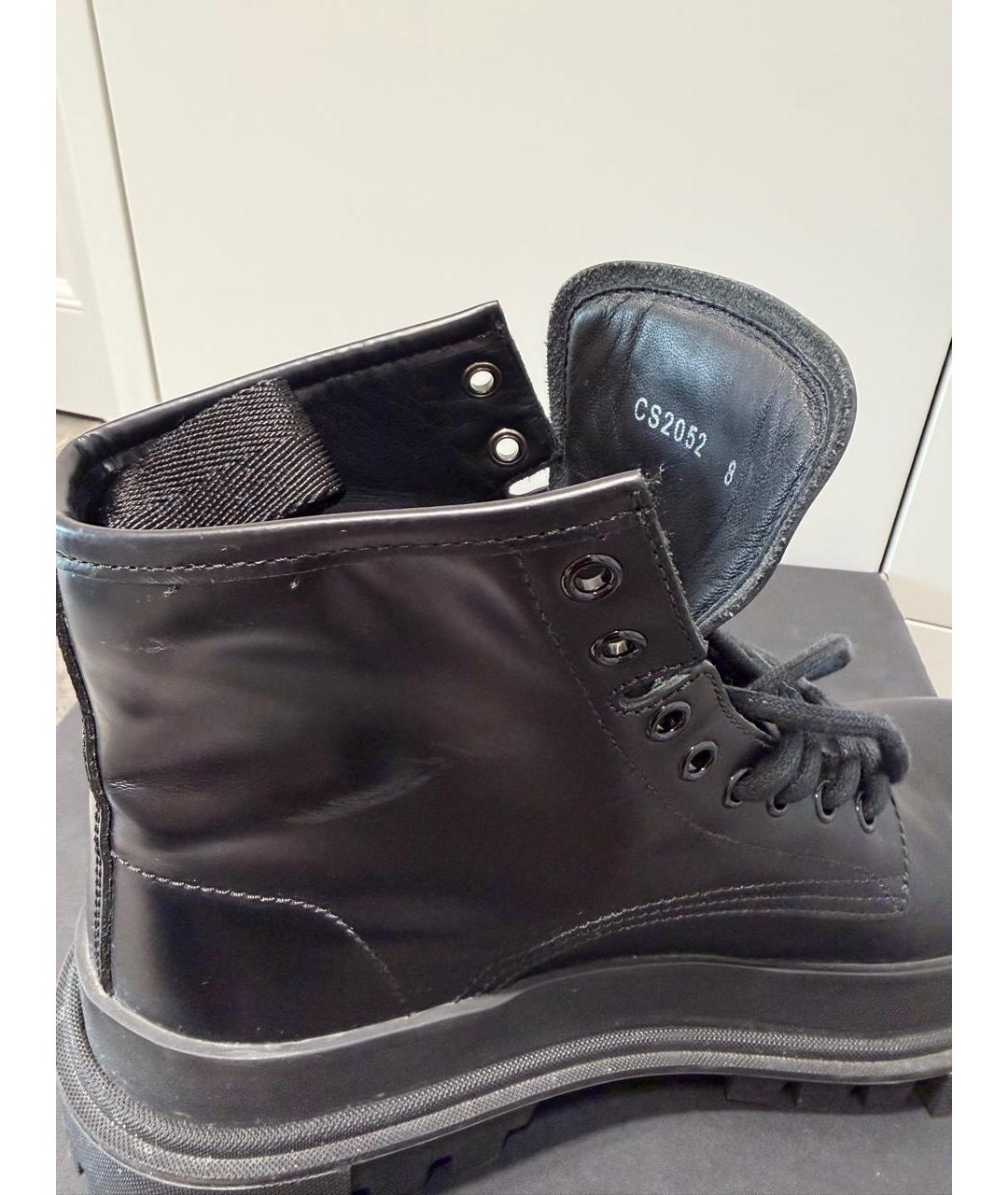 DOLCE&GABBANA Черные кожаные высокие ботинки, фото 7