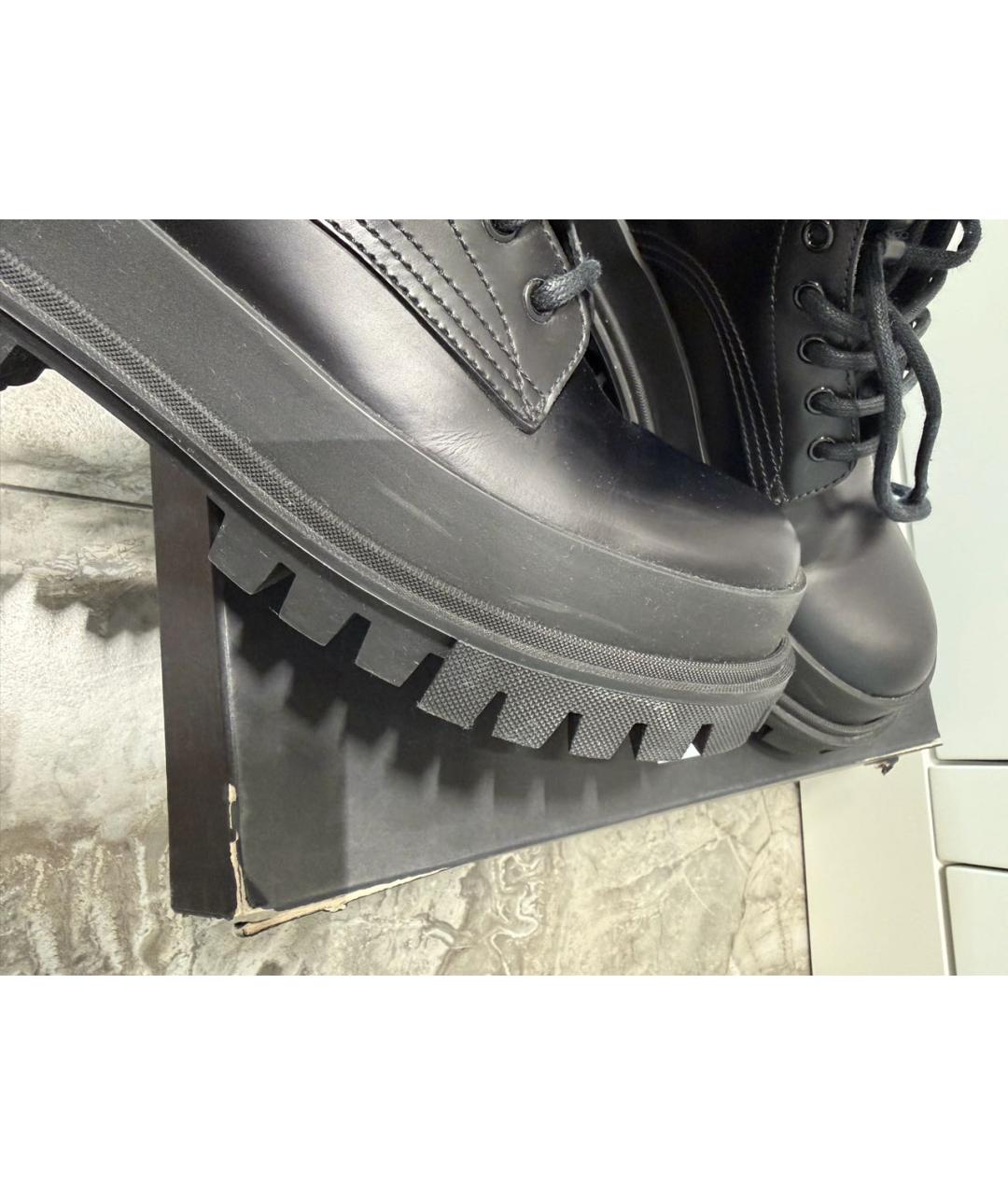 DOLCE&GABBANA Черные кожаные высокие ботинки, фото 6