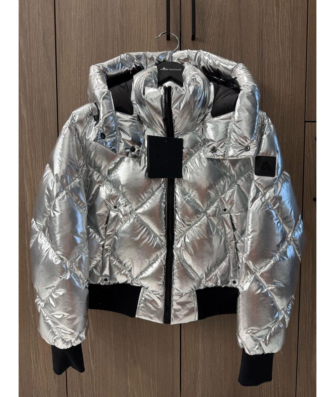 MOOSE KNUCKLES Серебрянный полиэстеровый пуховик, фото 3