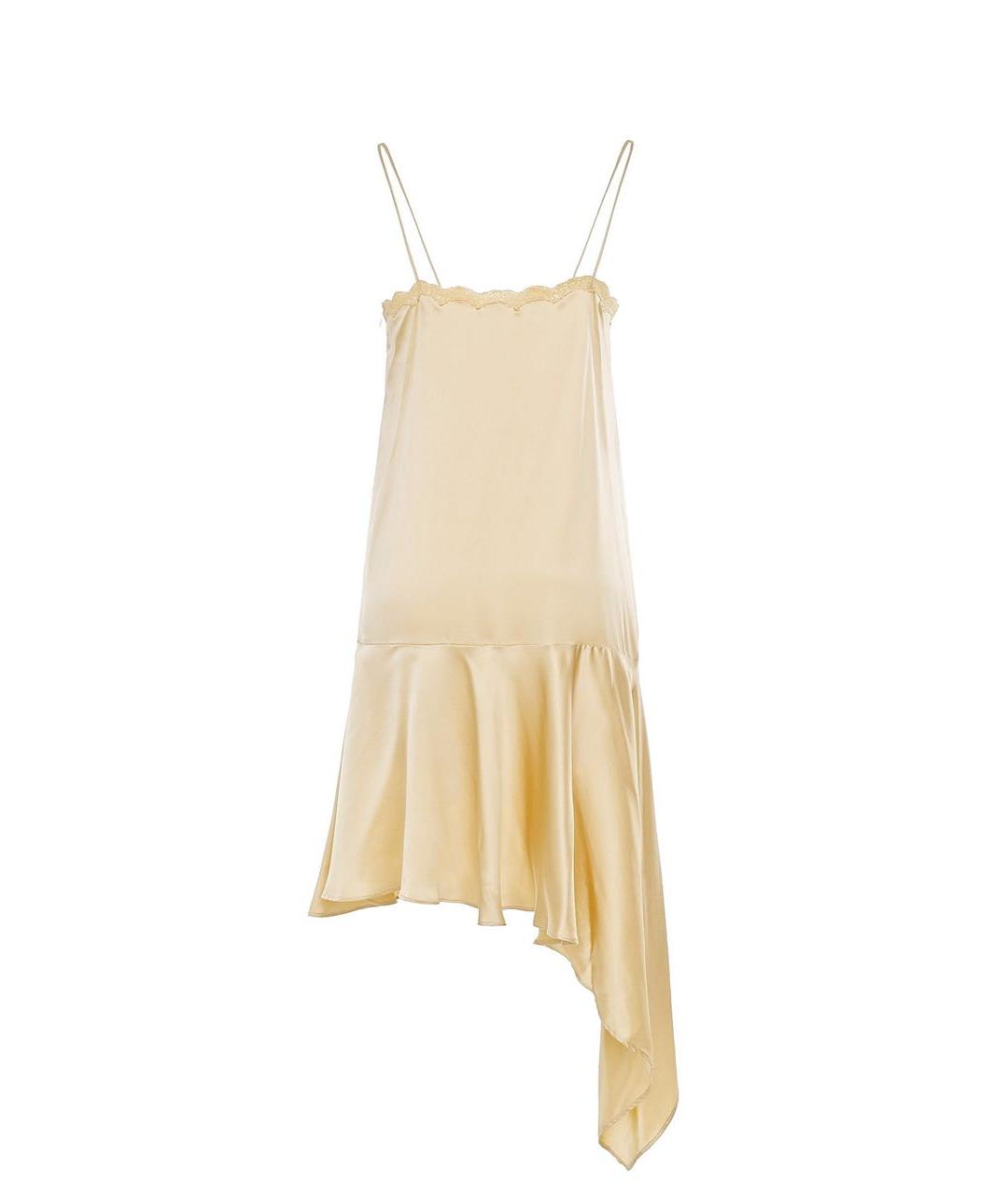 DOLCE&GABBANA Золотое шелковое коктейльное платье, фото 2