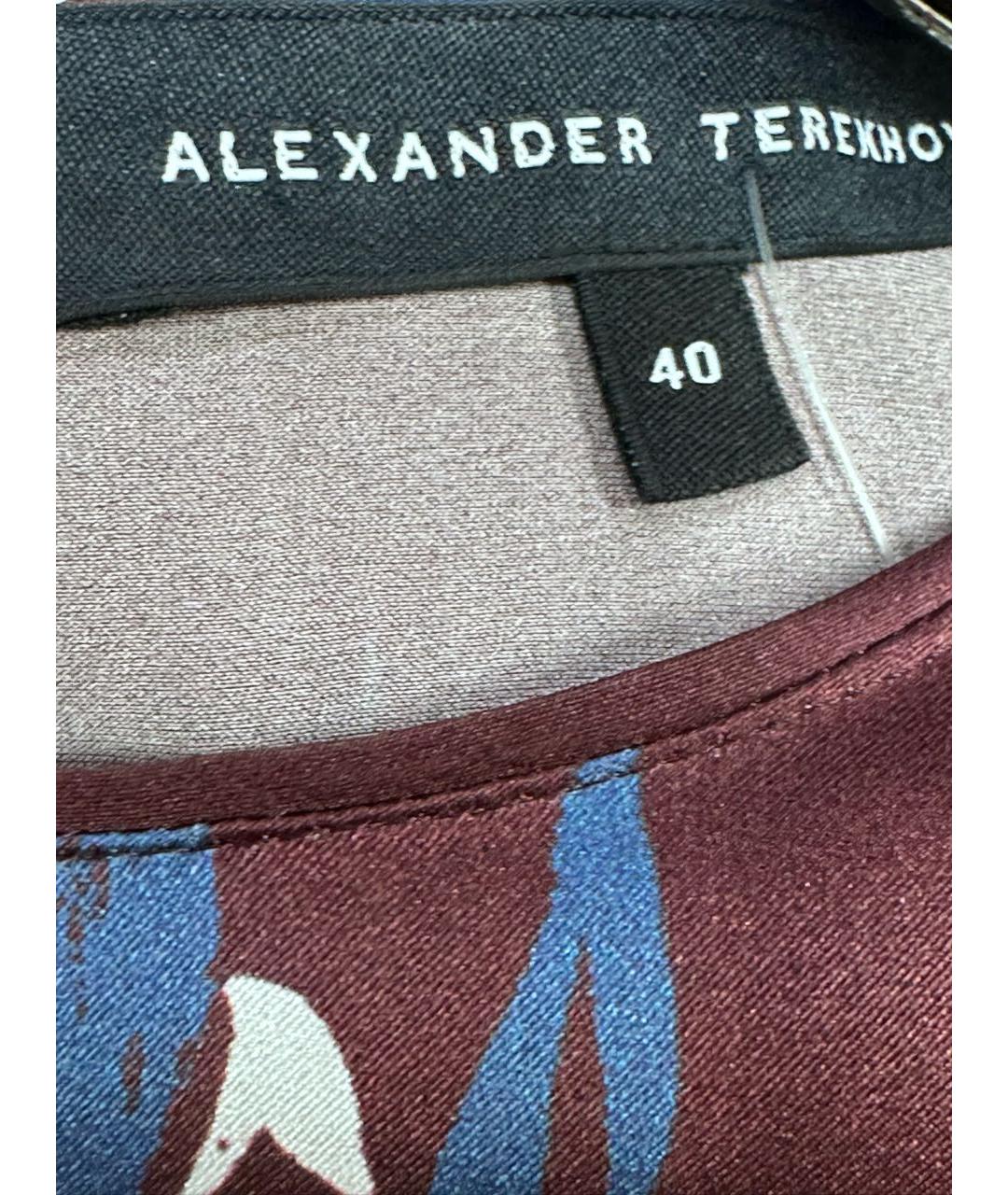 ALEXANDER TEREKHOV Бордовое шелковое повседневное платье, фото 6