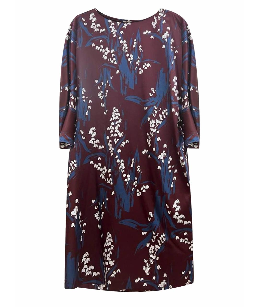 ALEXANDER TEREKHOV Бордовое шелковое повседневное платье, фото 1
