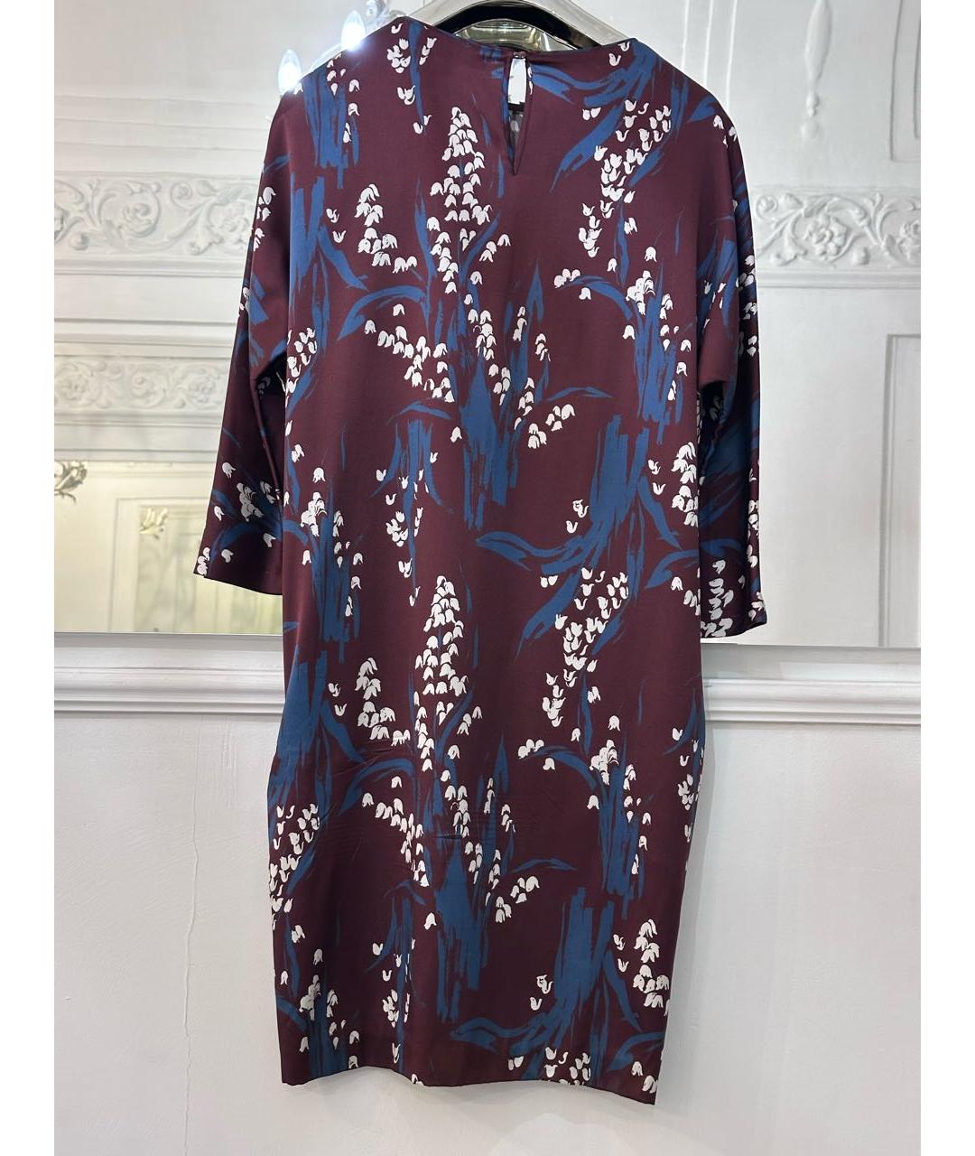 ALEXANDER TEREKHOV Бордовое шелковое повседневное платье, фото 4