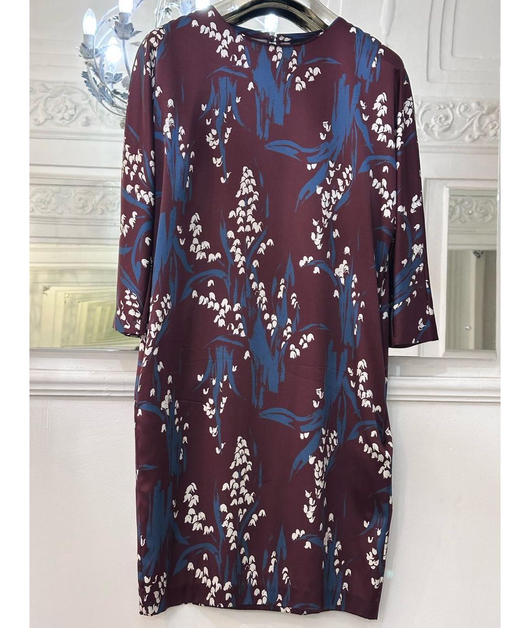 ALEXANDER TEREKHOV Бордовое шелковое повседневное платье, фото 2