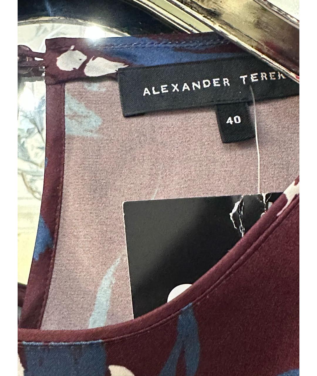 ALEXANDER TEREKHOV Бордовое шелковое повседневное платье, фото 3