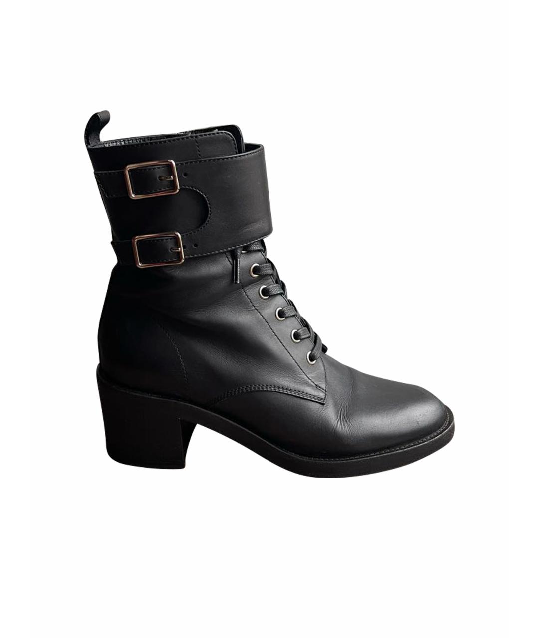 GIANVITO ROSSI Черные кожаные ботинки, фото 1