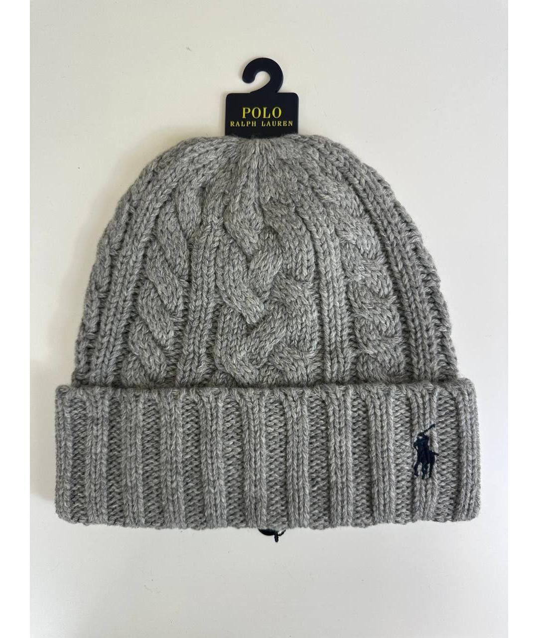 POLO RALPH LAUREN Серая шерстяная шапка, фото 4