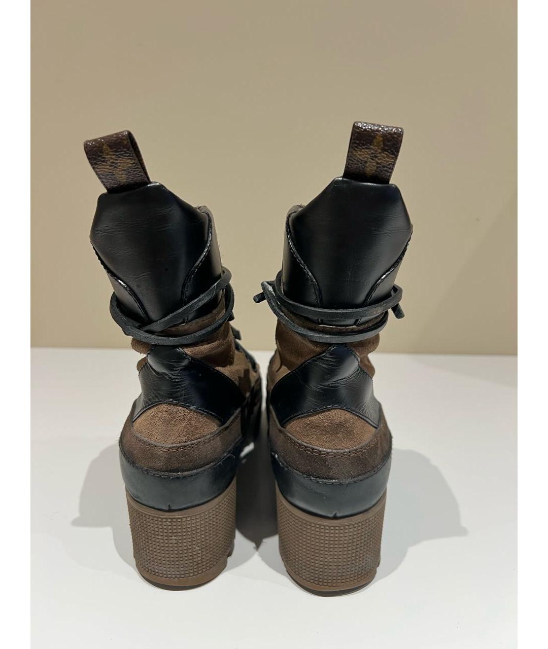 LOUIS VUITTON Коричневые замшевые ботинки, фото 4