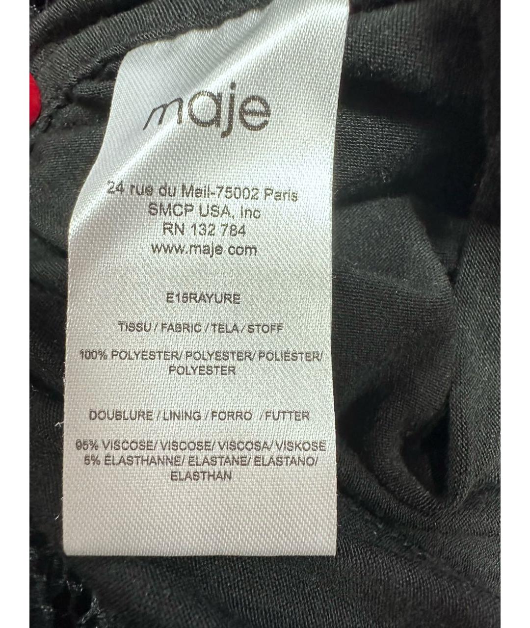 MAJE Черное полиэстеровое коктейльное платье, фото 7