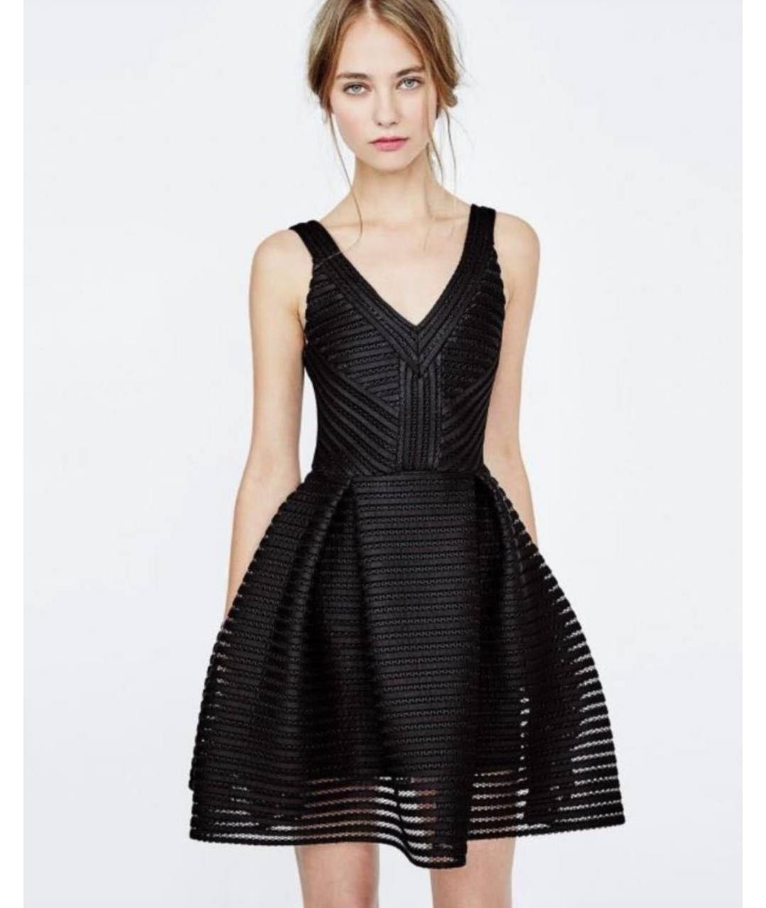 MAJE Черное полиэстеровое коктейльное платье, фото 5