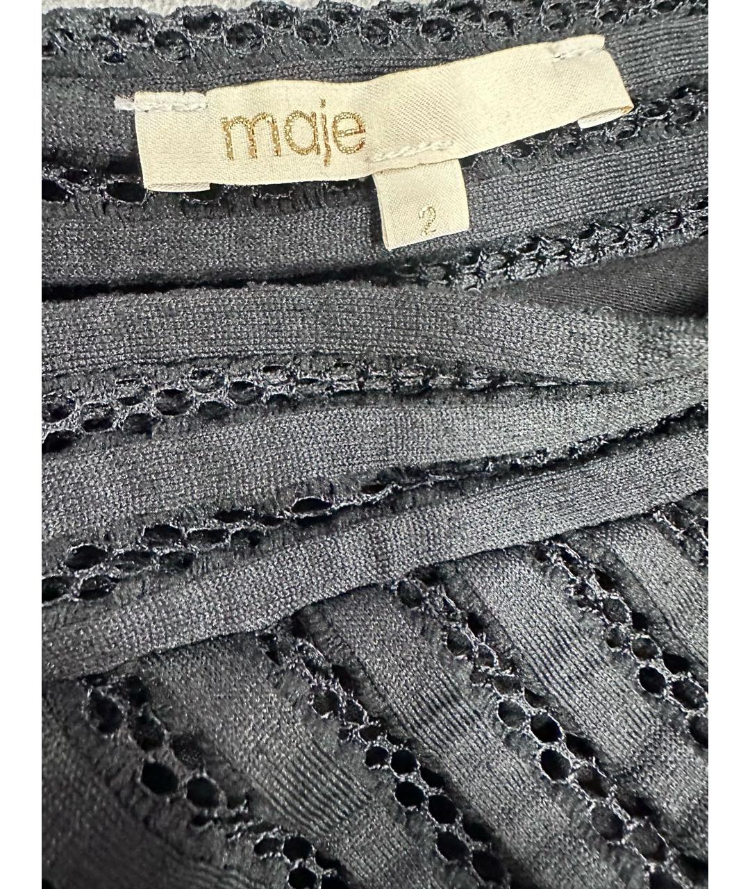 MAJE Черное полиэстеровое коктейльное платье, фото 6