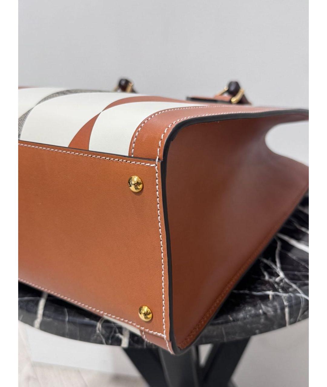 GUCCI Бежевая кожаная сумка с короткими ручками, фото 5