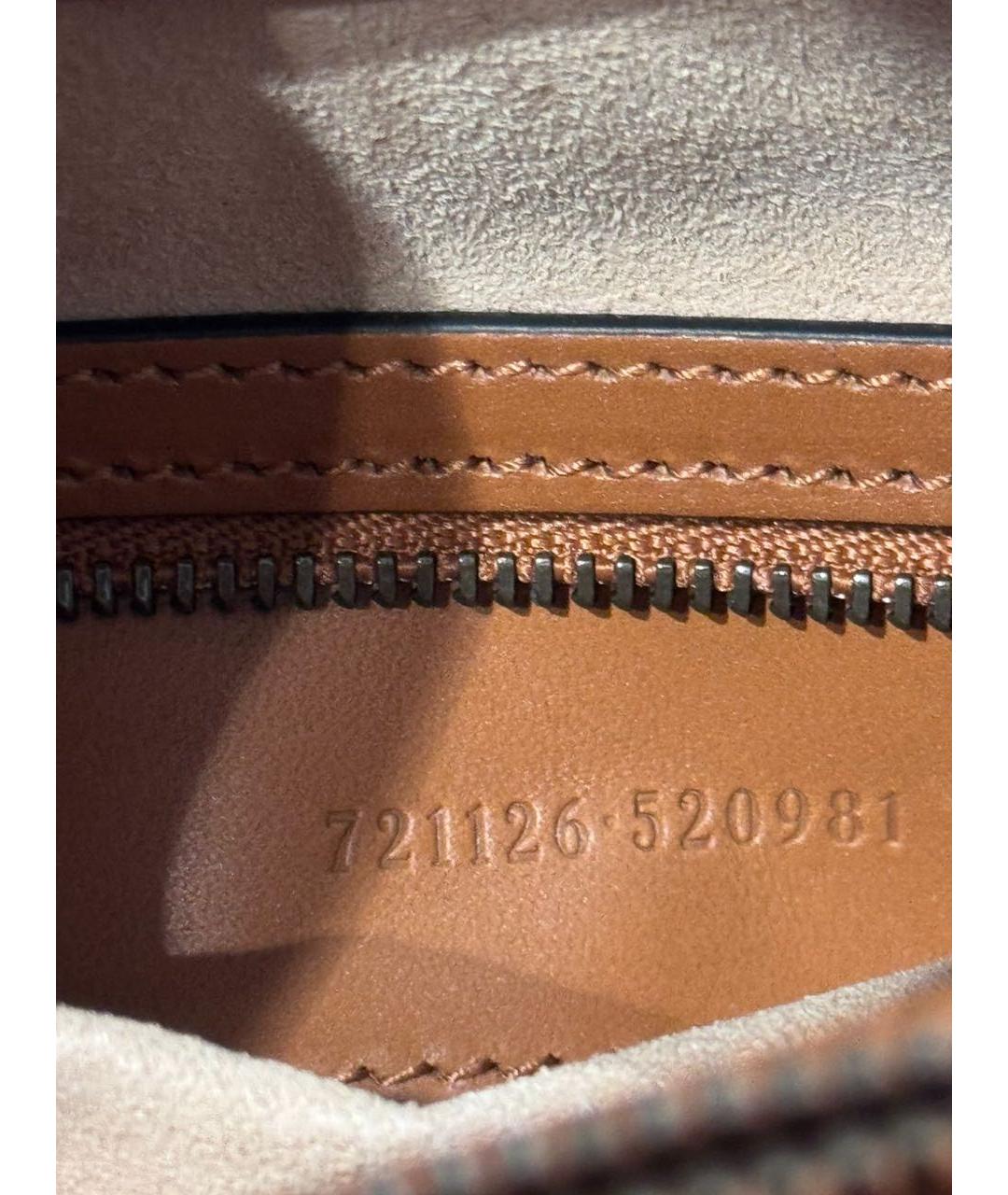 GUCCI Бежевая кожаная сумка с короткими ручками, фото 7