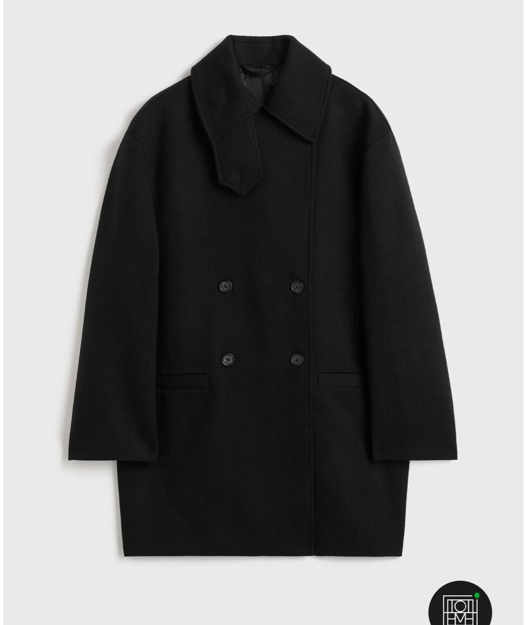 TOTEME Черное шерстяное пальто, фото 5