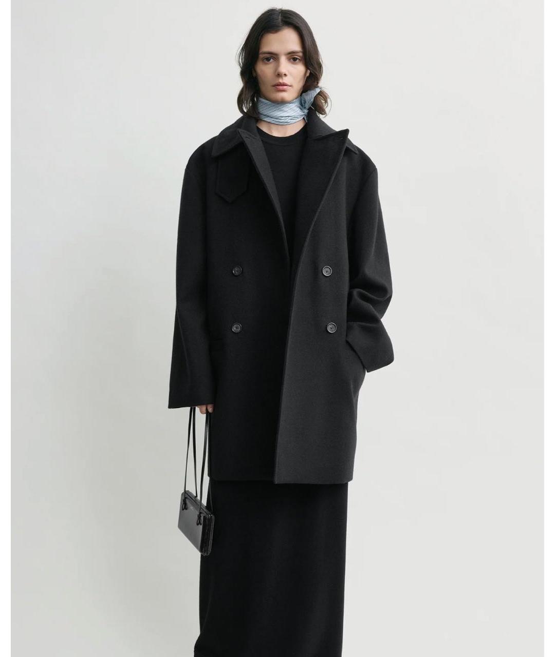 TOTEME Черное шерстяное пальто, фото 2