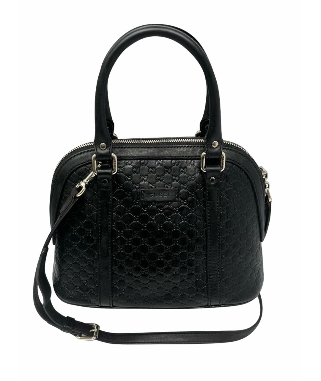 GUCCI Черная кожаная сумка с короткими ручками, фото 1