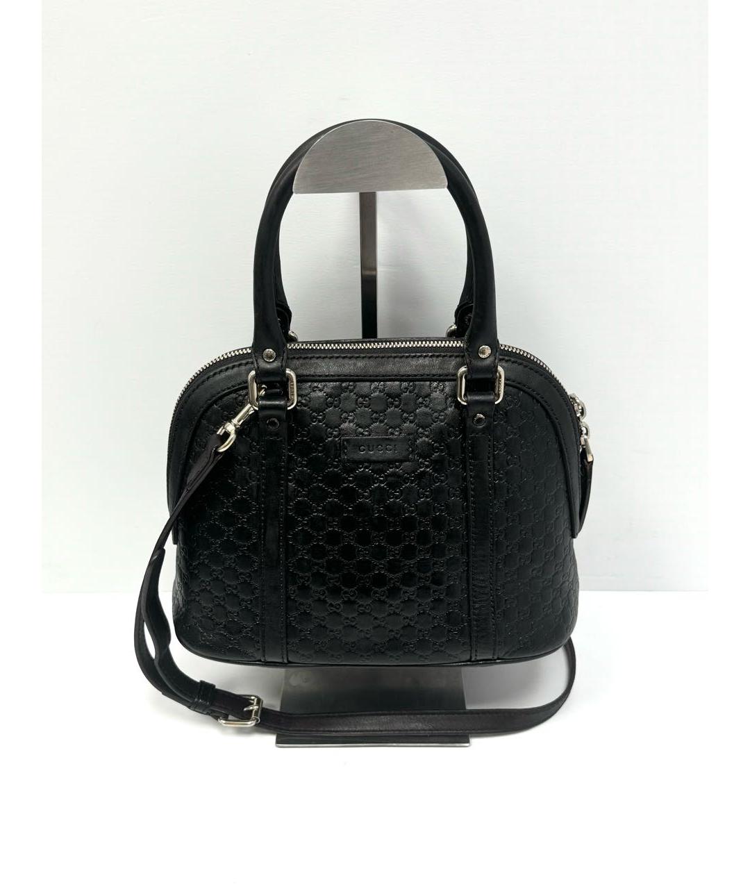 GUCCI Черная кожаная сумка с короткими ручками, фото 5