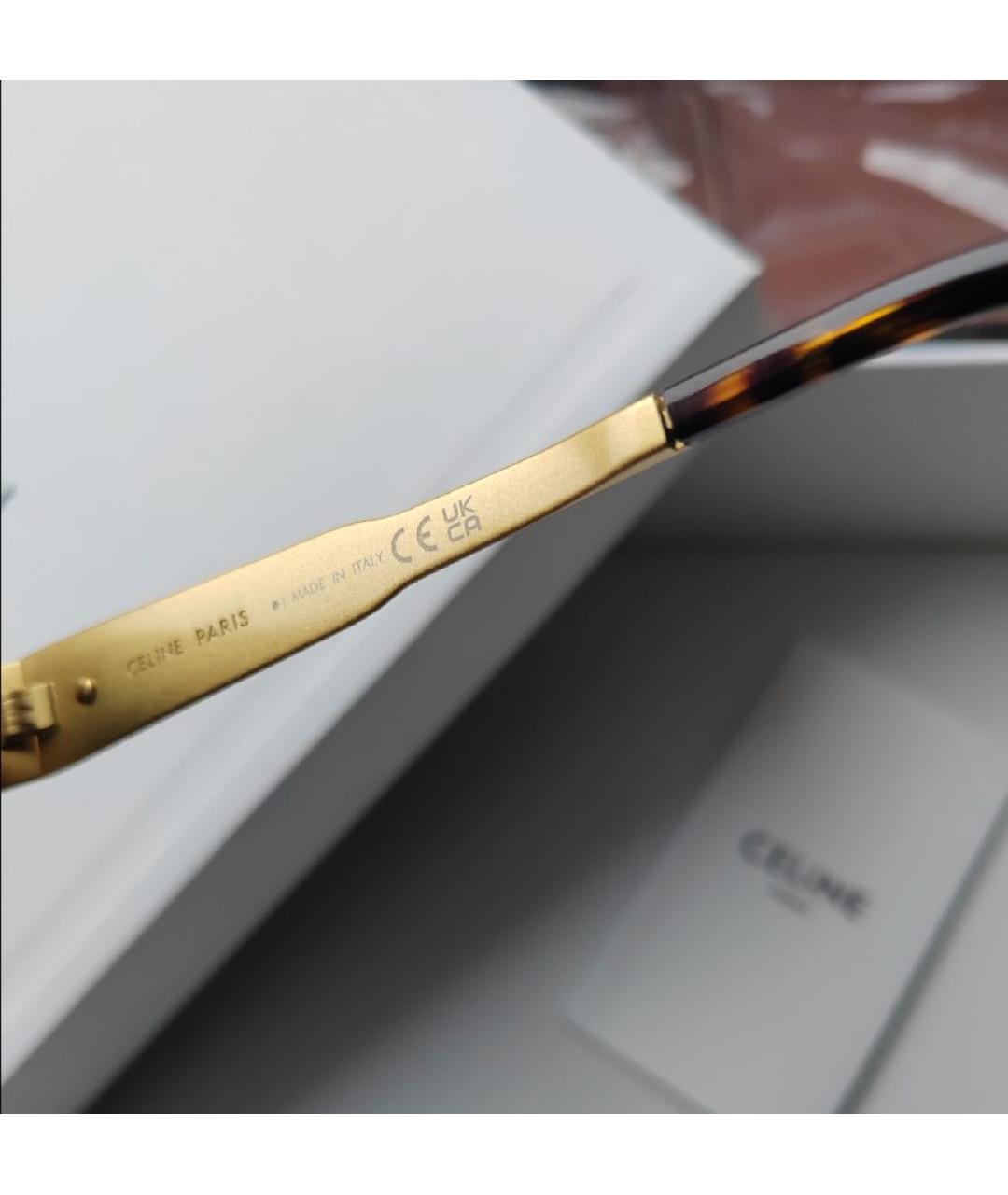 CELINE Золотые металлические солнцезащитные очки, фото 8
