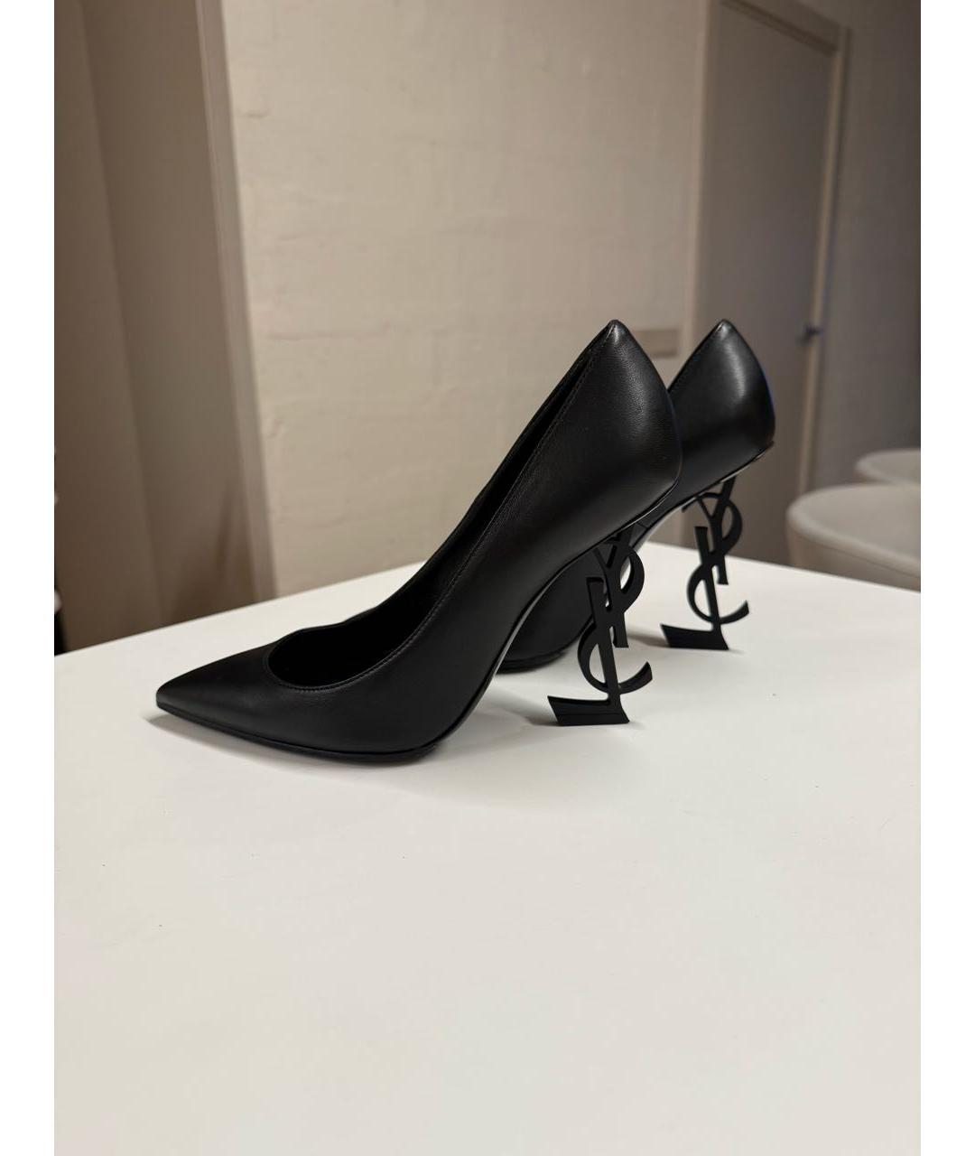 SAINT LAURENT Черные кожаные туфли, фото 5