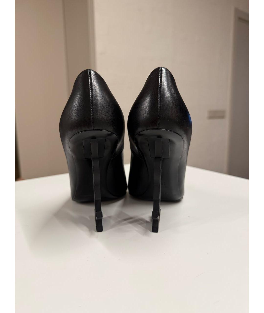 SAINT LAURENT Черные кожаные туфли, фото 4