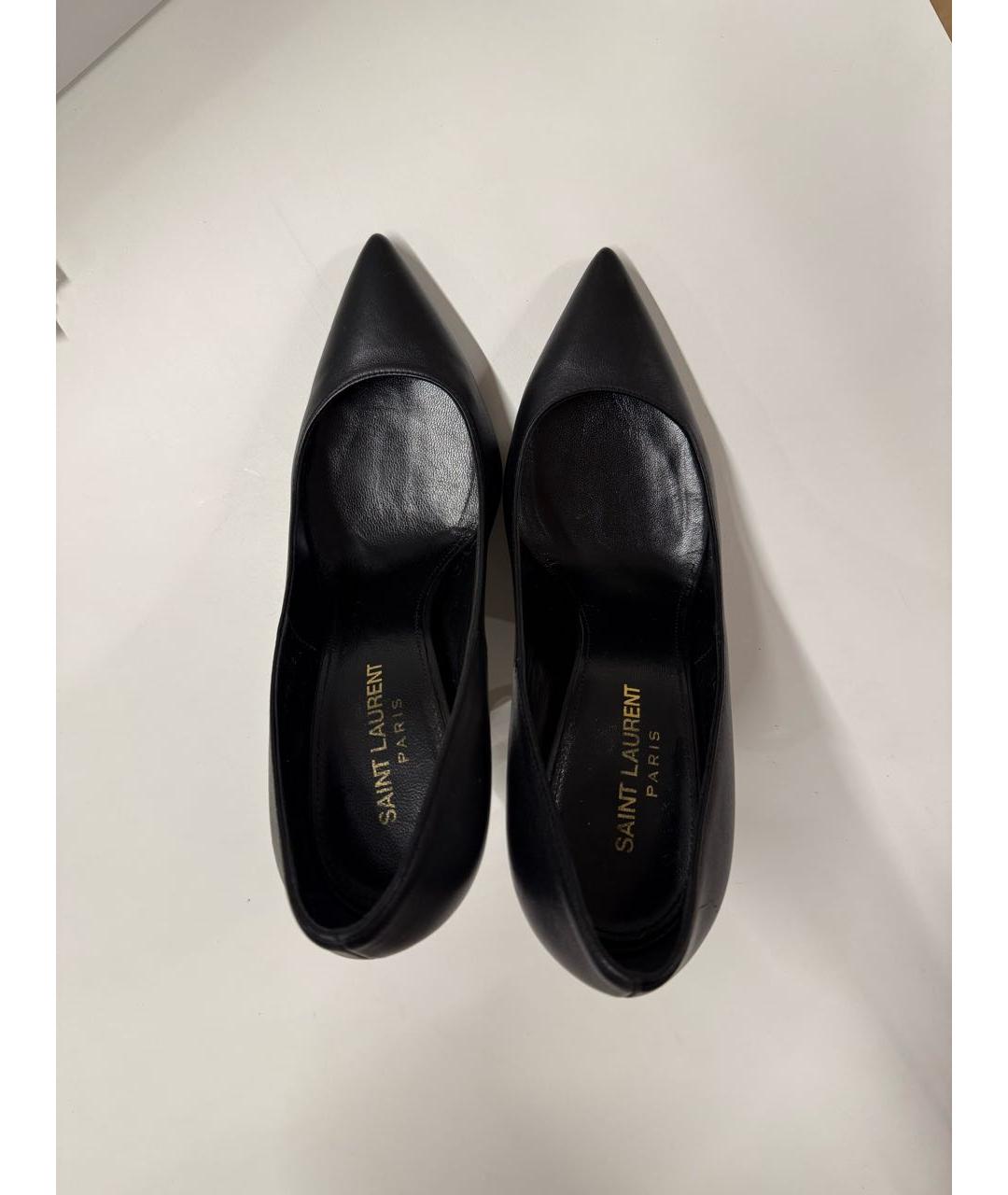 SAINT LAURENT Черные кожаные туфли, фото 3