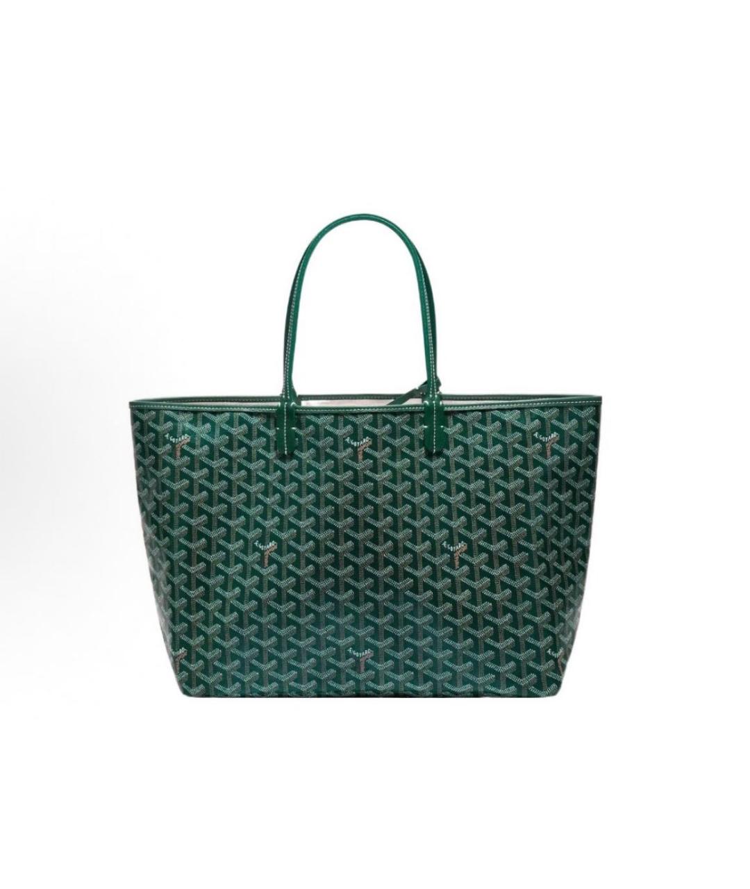 GOYARD Зеленая кожаная сумка тоут, фото 2
