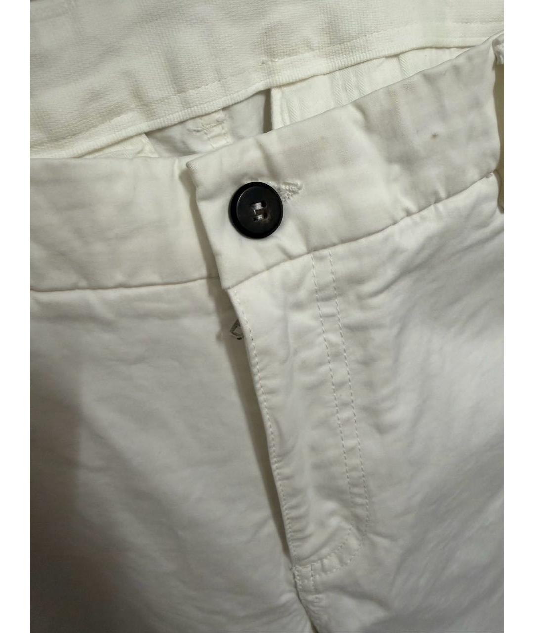 ELEVENTY Белые хлопко-эластановые прямые джинсы, фото 3