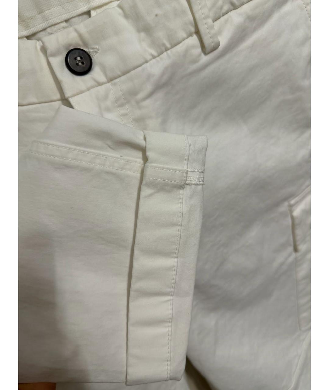 ELEVENTY Белые хлопко-эластановые прямые джинсы, фото 4