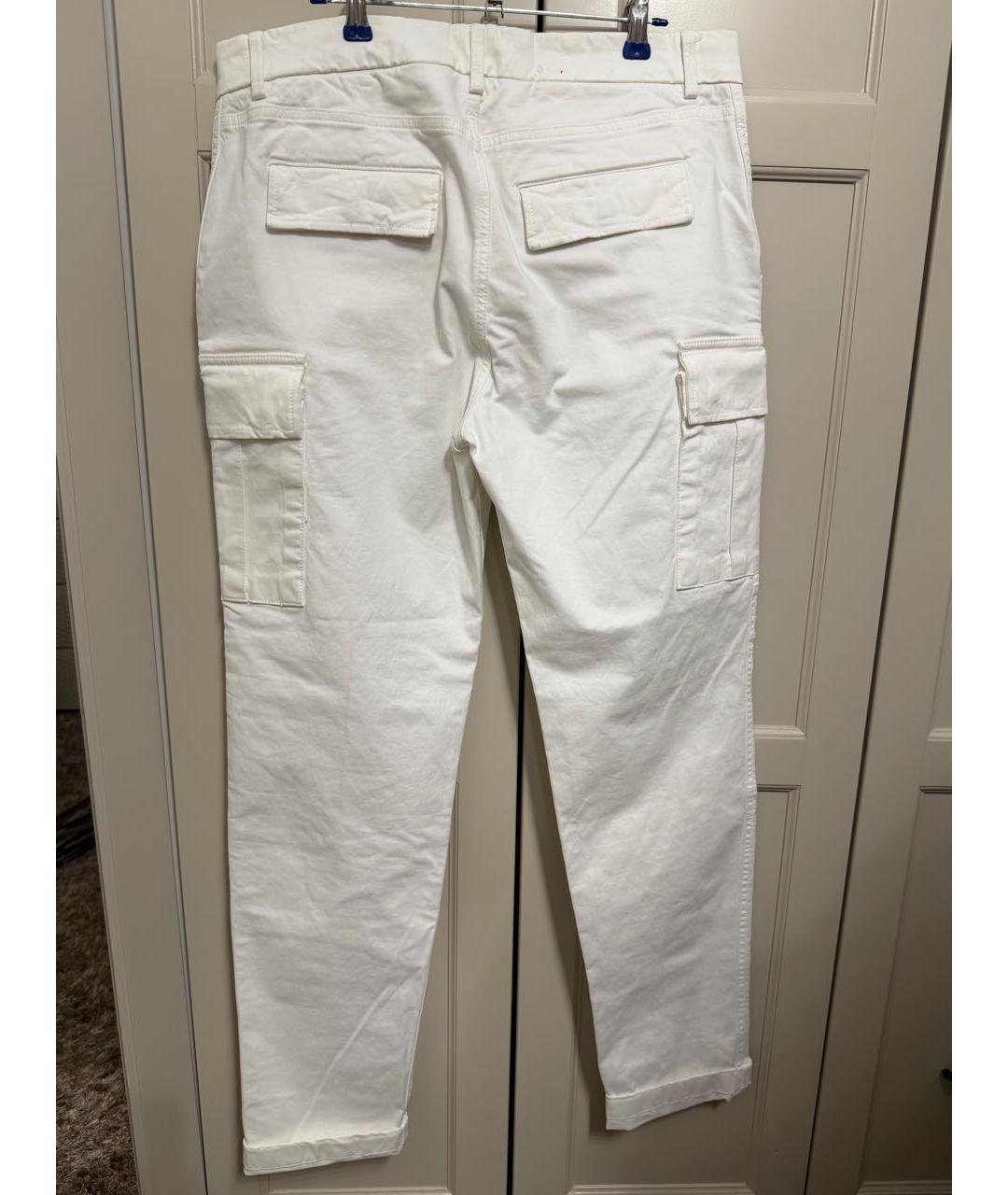 ELEVENTY Белые хлопко-эластановые прямые джинсы, фото 2