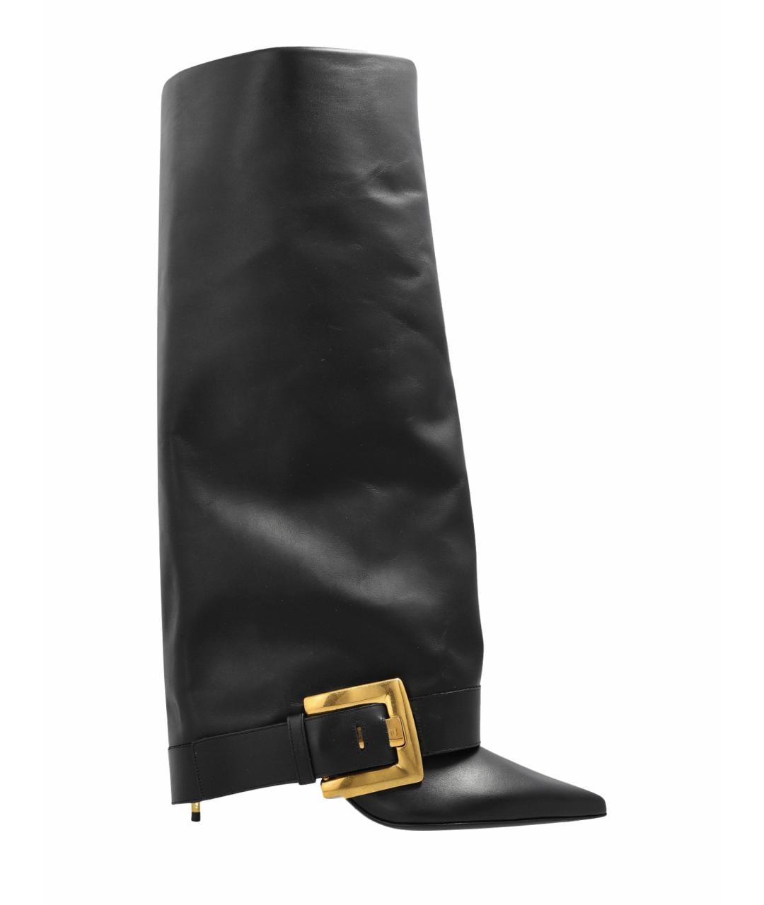 BALMAIN Черные кожаные сапоги, фото 1