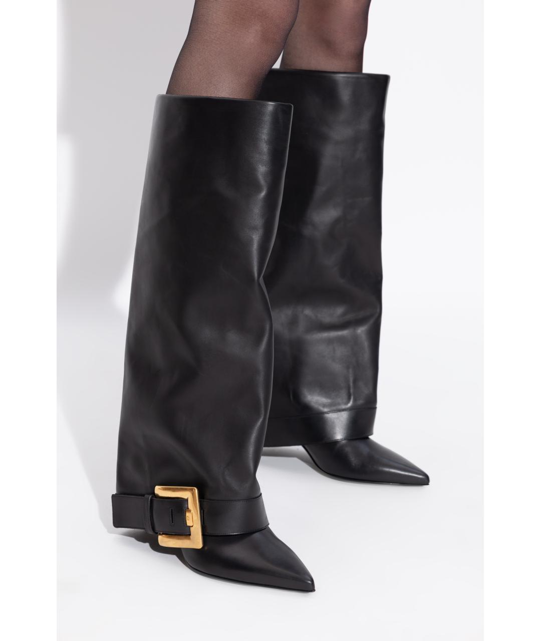 BALMAIN Черные кожаные сапоги, фото 6