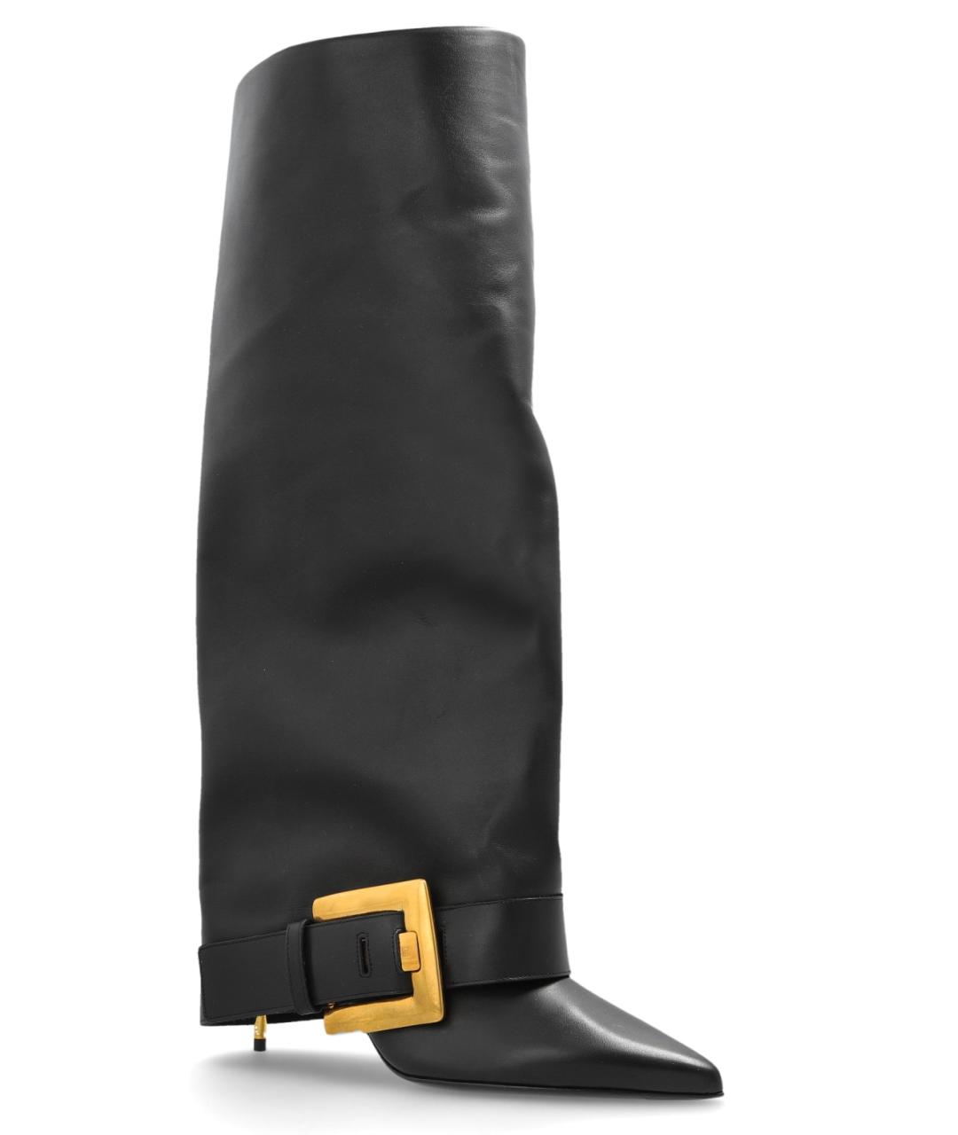 BALMAIN Черные кожаные сапоги, фото 2