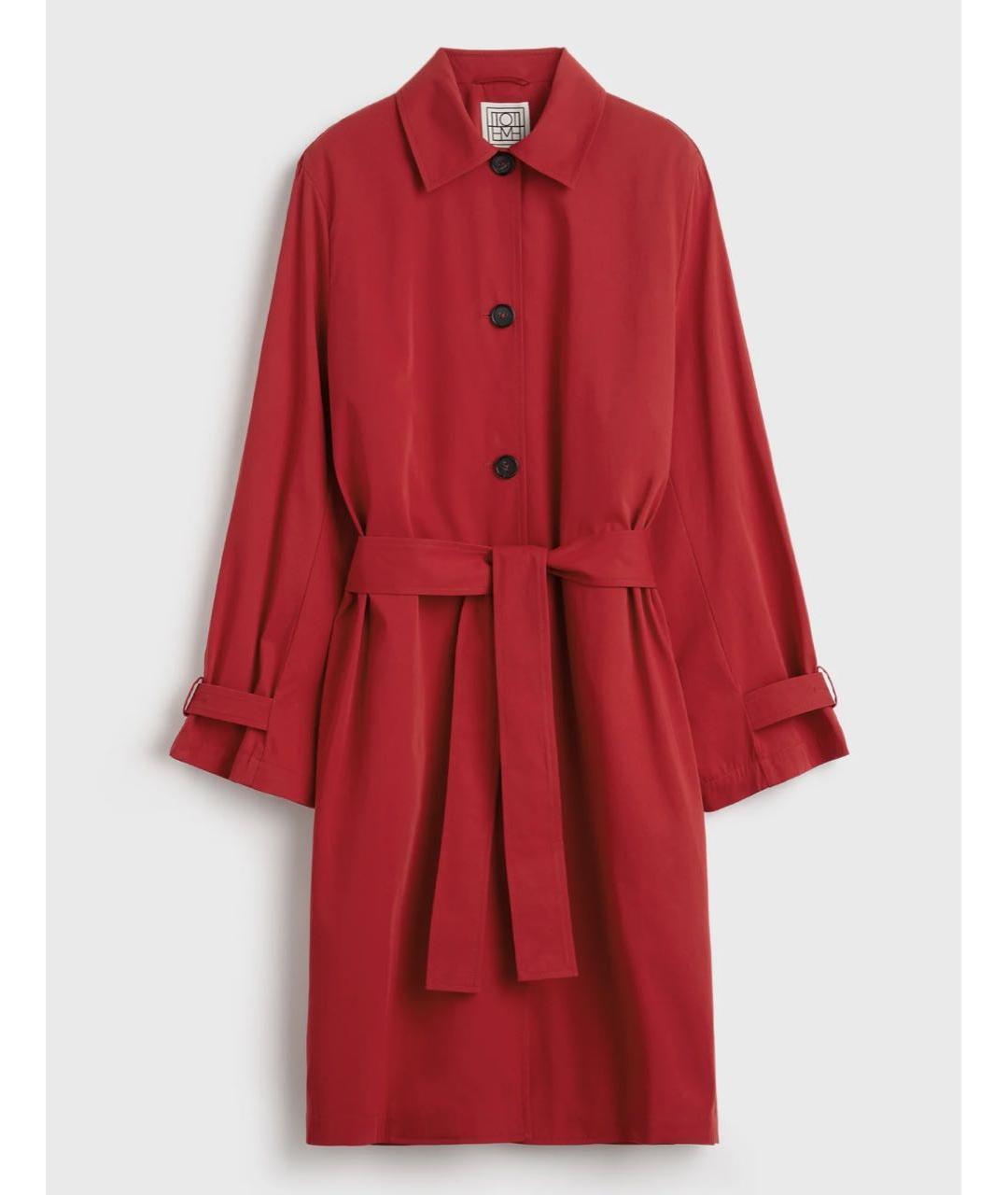 TOTEME Красный хлопковый тренч/плащ, фото 5