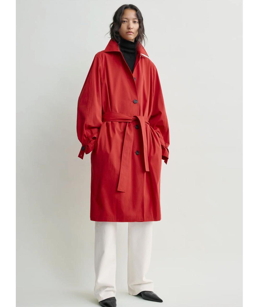 TOTEME Красный хлопковый тренч/плащ, фото 2