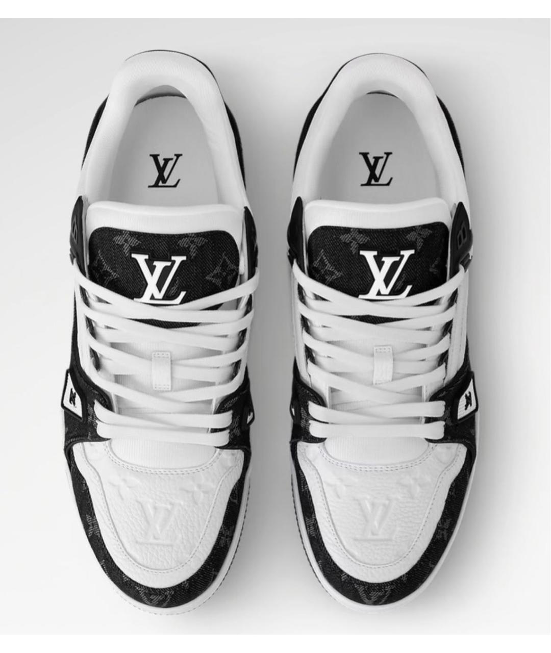LOUIS VUITTON Белые кожаные низкие кроссовки / кеды, фото 2