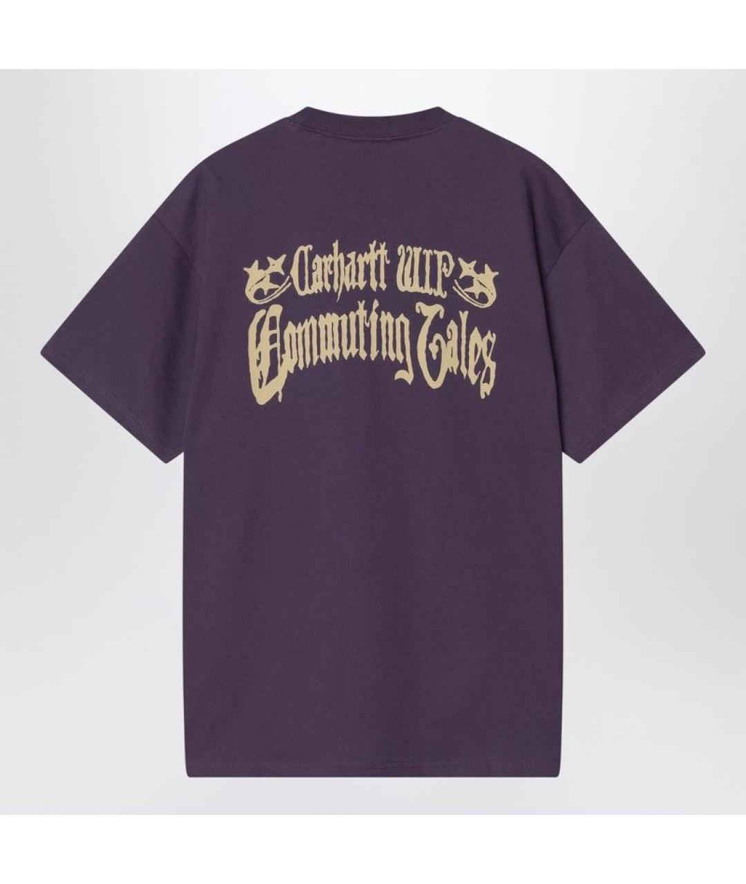 CARHARTT WIP Фиолетовая хлопковая футболка, фото 2