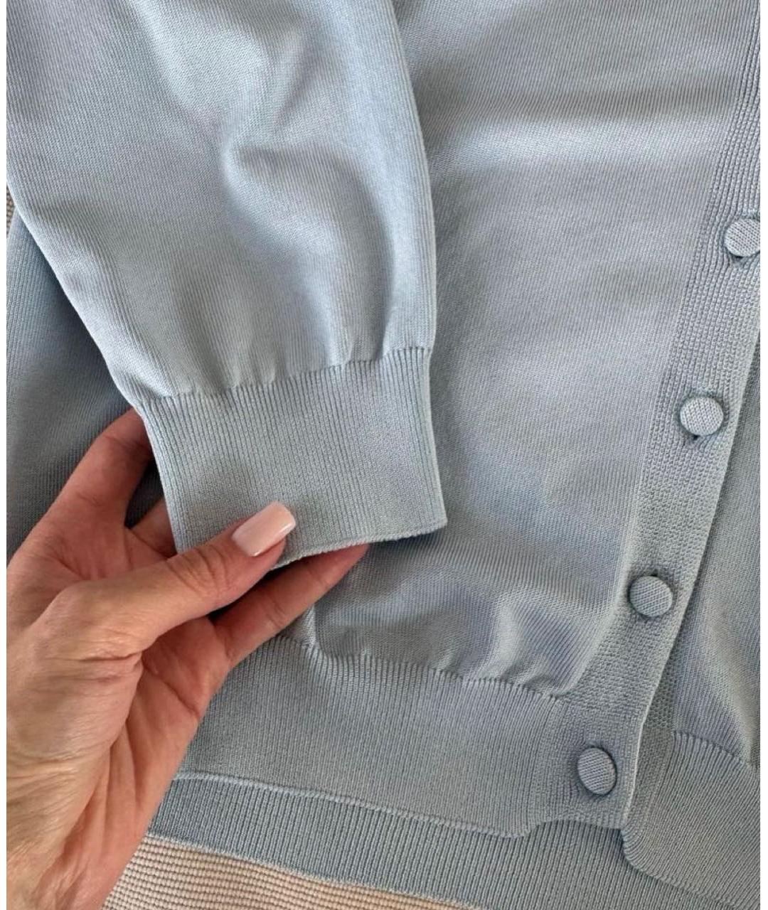 TWIN-SET Голубой вискозный кардиган, фото 3