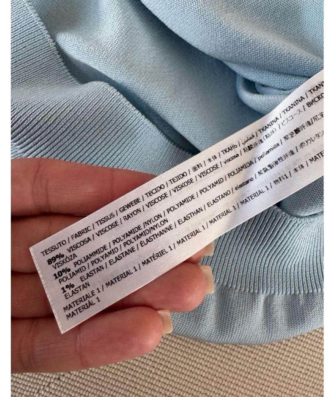 TWIN-SET Голубой вискозный кардиган, фото 5