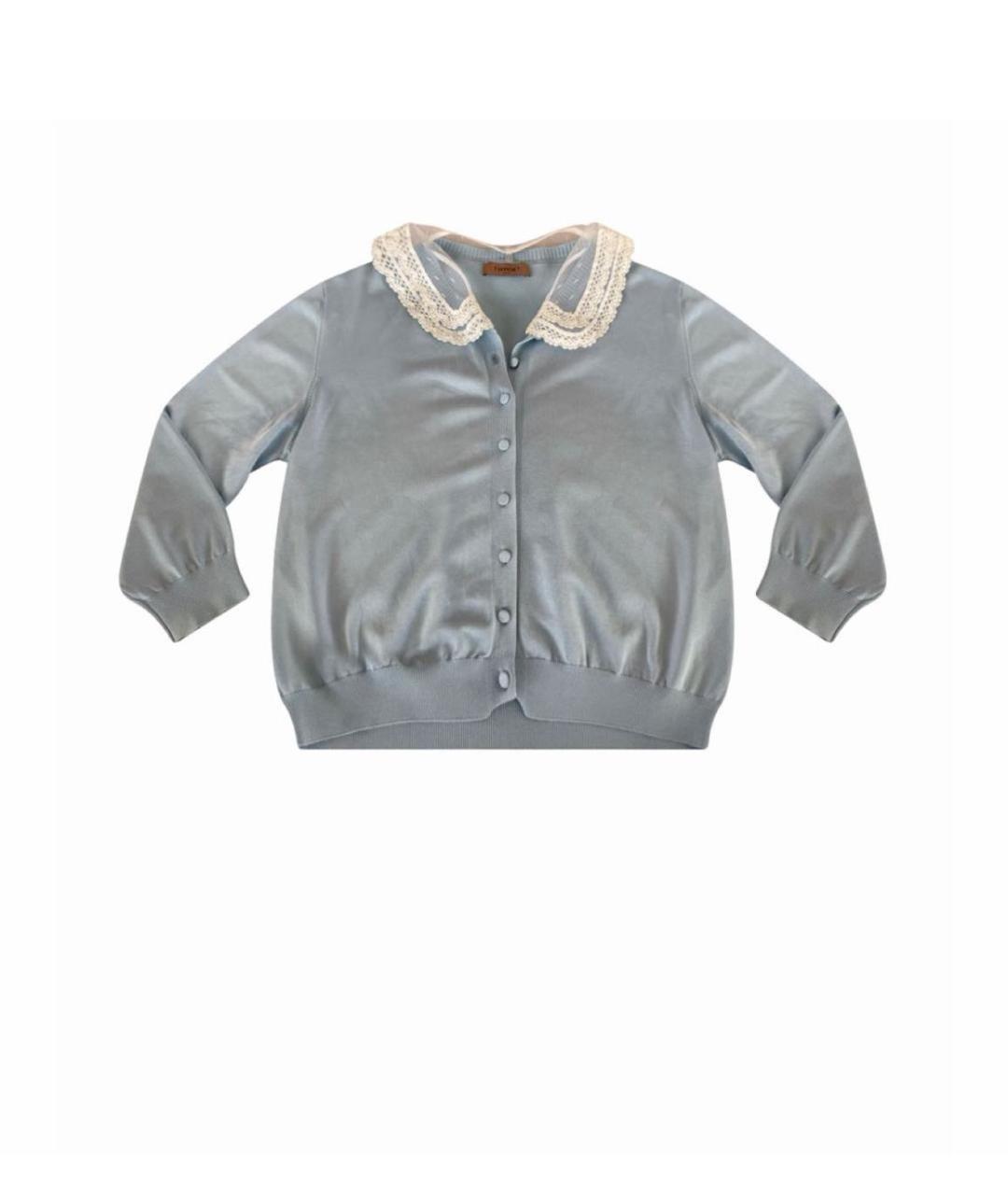 TWIN-SET Голубой вискозный кардиган, фото 9