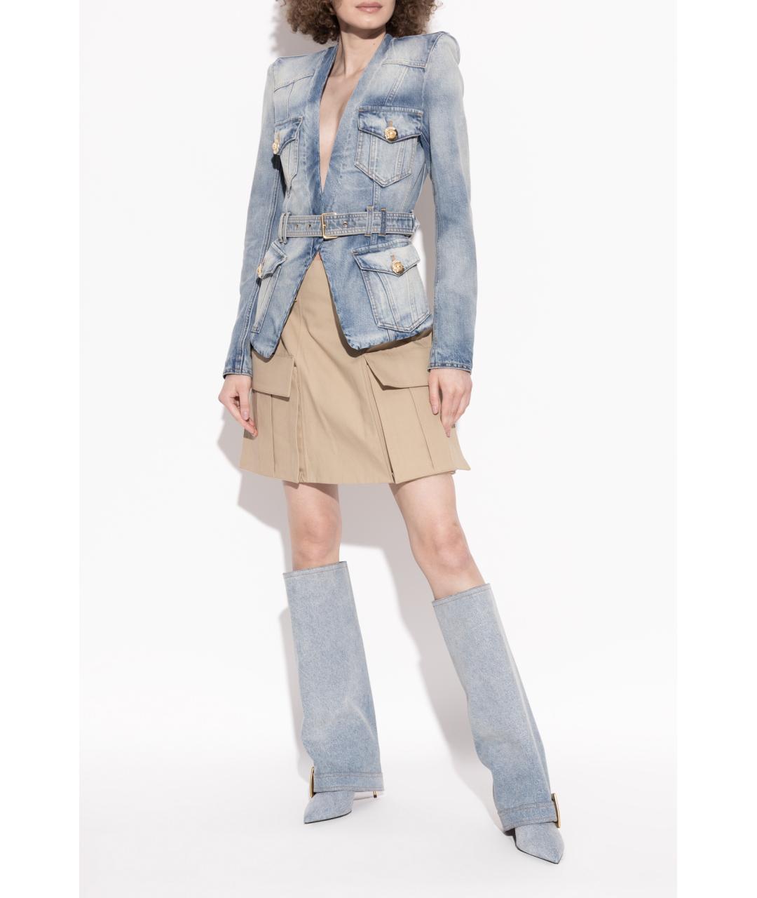 BALMAIN Голубые текстильные сапоги, фото 6