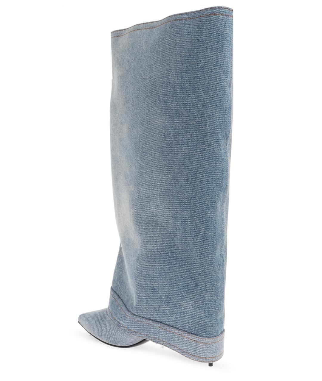 BALMAIN Голубые текстильные сапоги, фото 4