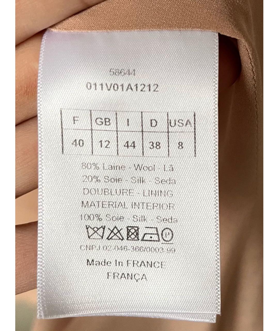 CHRISTIAN DIOR Бежевый шерстяной жакет/пиджак, фото 5