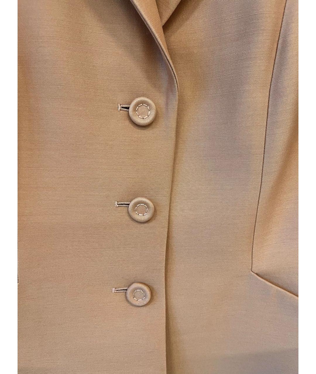 CHRISTIAN DIOR Бежевый шерстяной жакет/пиджак, фото 4