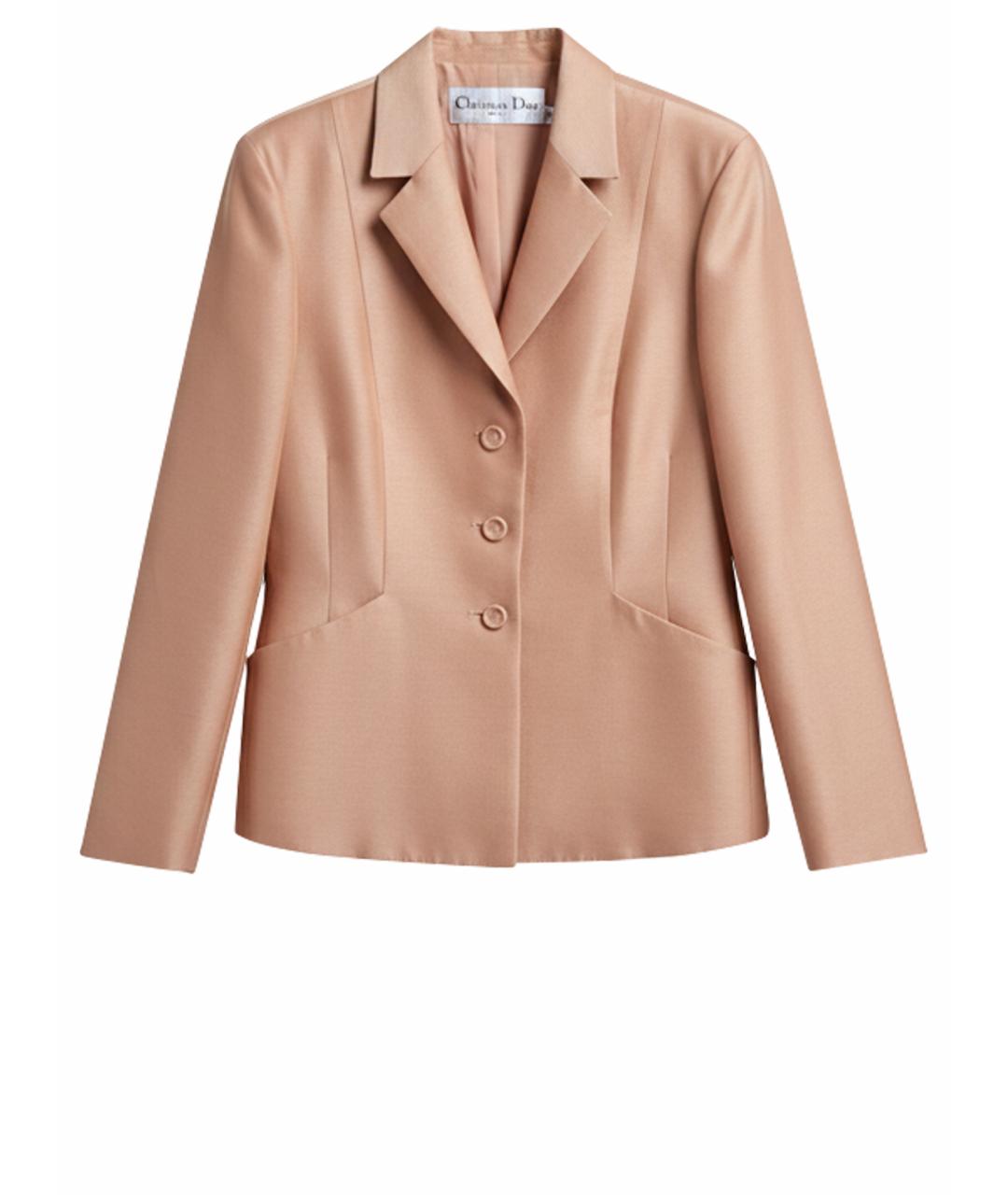 CHRISTIAN DIOR Бежевый шерстяной жакет/пиджак, фото 1