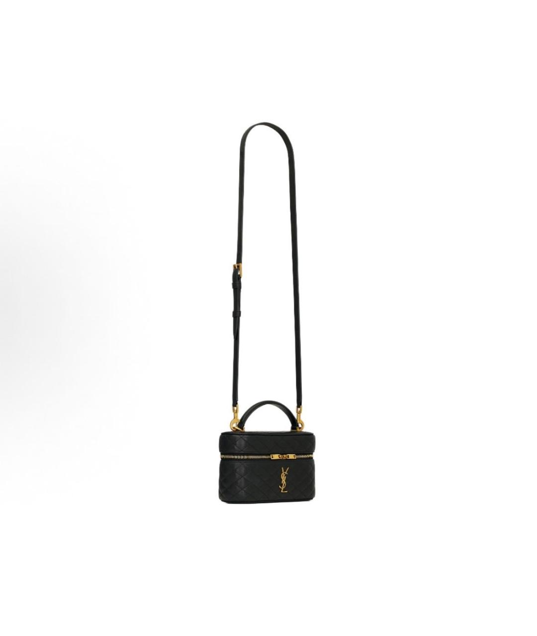 SAINT LAURENT Черная кожаная сумка через плечо, фото 2