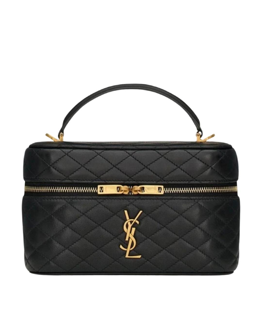 SAINT LAURENT Черная кожаная сумка через плечо, фото 1