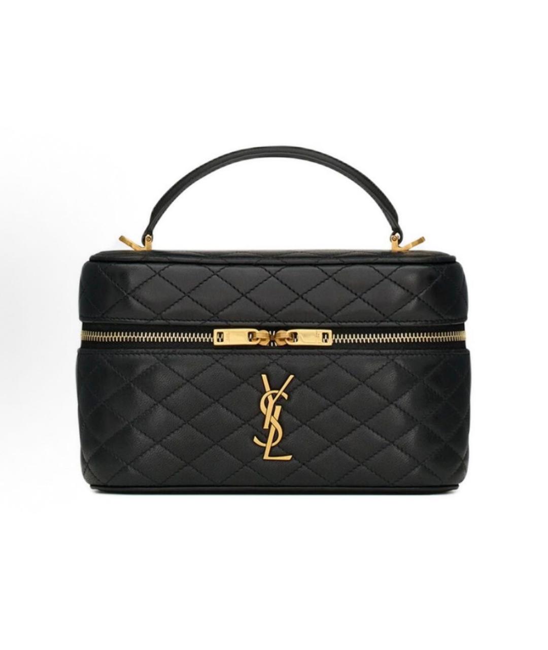 SAINT LAURENT Черная кожаная сумка через плечо, фото 6