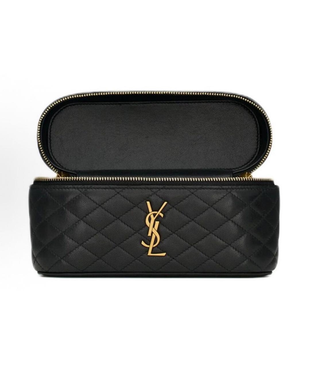 SAINT LAURENT Черная кожаная сумка через плечо, фото 5