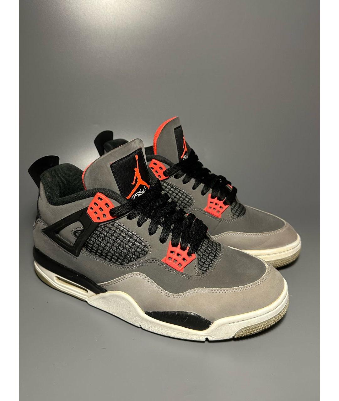 JORDAN Серые нубуковые высокие кроссовки / кеды, фото 7